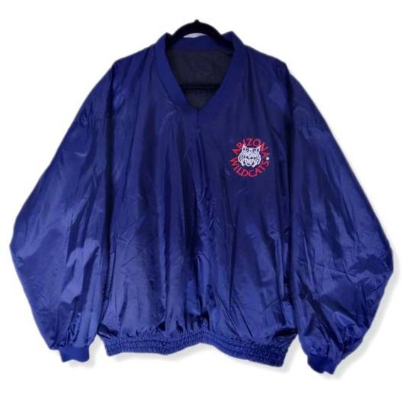 90s VTG Fan Gear Arizona Wildcats College Reversible Windbreaker-NWOT-Men's Lrg - Picture 2 of 2